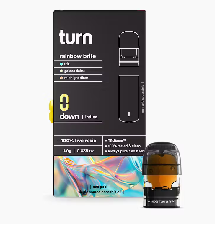 Screenshot 2024-12-22 at 8.35.56 PM Turn - Turn Down - Live Resin Pod - Rainbow Brite 1g - Image 1
